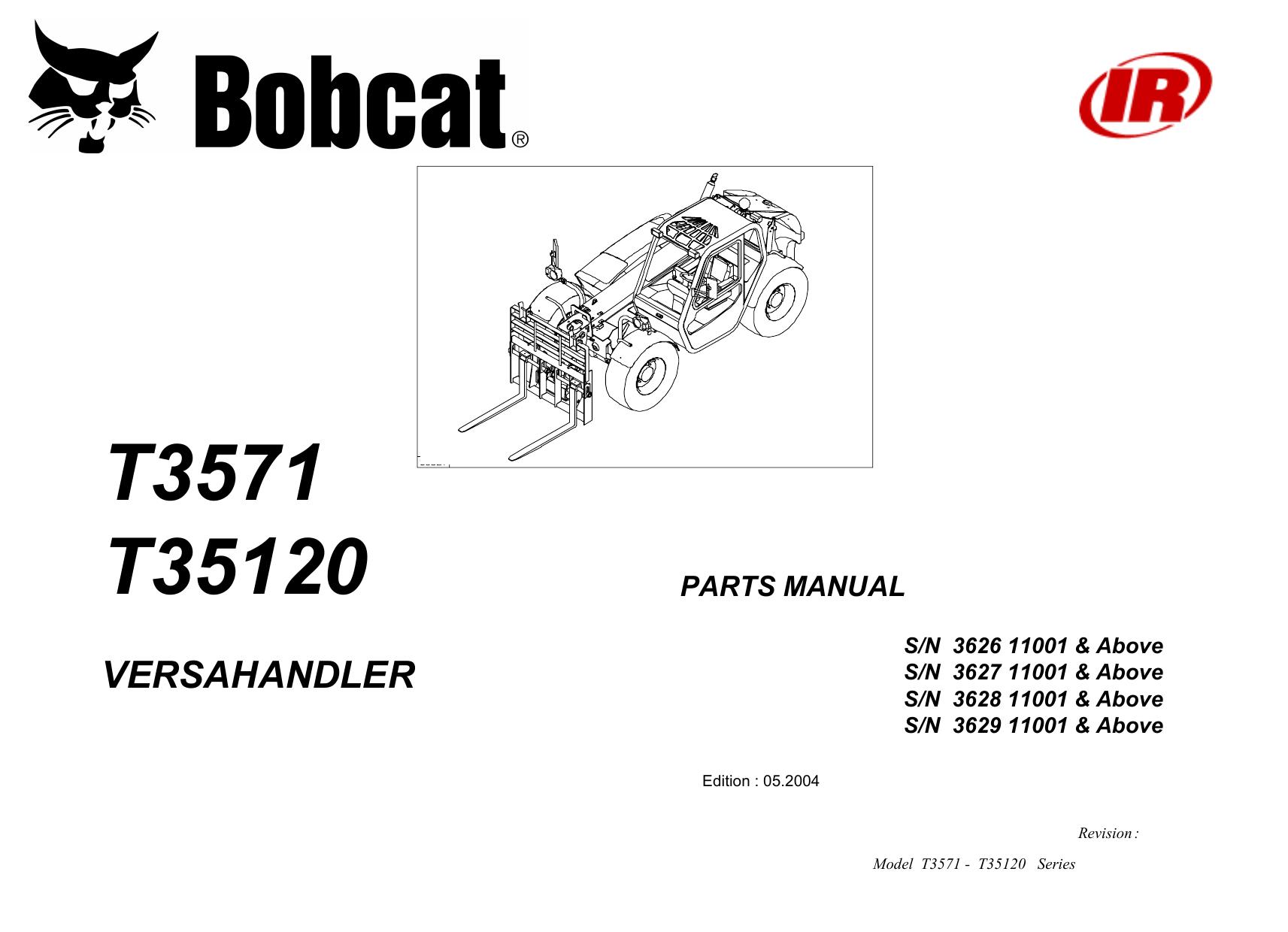 T3571 T355120 parts manual Bobcat